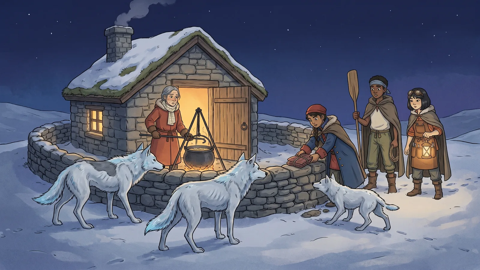 The frost wolves return at night to circle the waystation wall